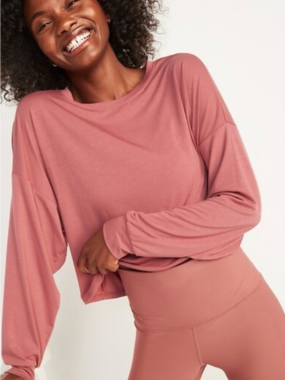 Ultra-Lite Long-Sleeve Cutout Wrap-Back Top